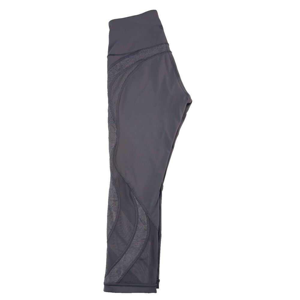 Lululemon Wunder Under High-Rise Crop 21" Lace Moonwalk Gray Sz 6 Luxtreme Yoga